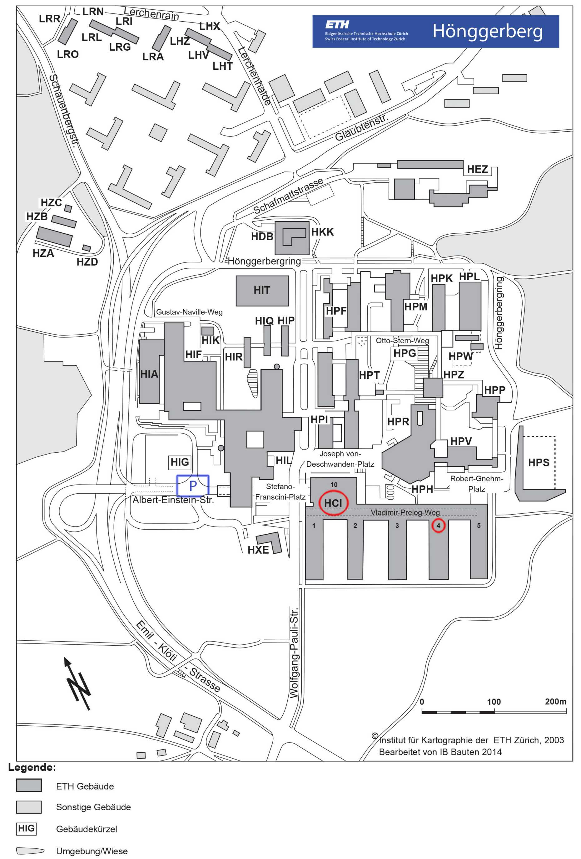Enlarged view: map of honggerberg